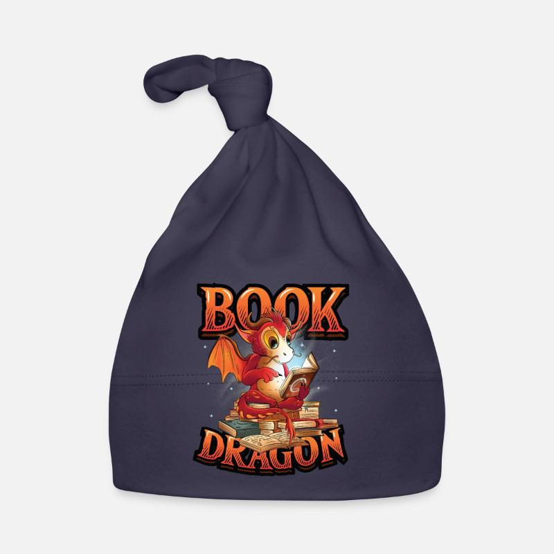 Bücherwurm, Lesebuch, Drache. Baby Bio-Mütze