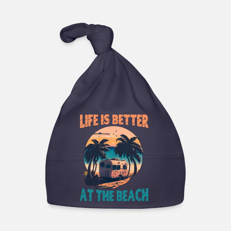 Das Leben am Strand ist besser - Retro Baby Bio-Mütze