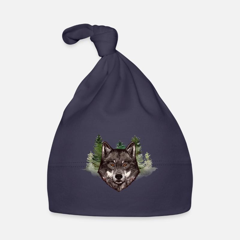 Wolf Grey Forest Wild Wildlife Creature Organic Baby Cap