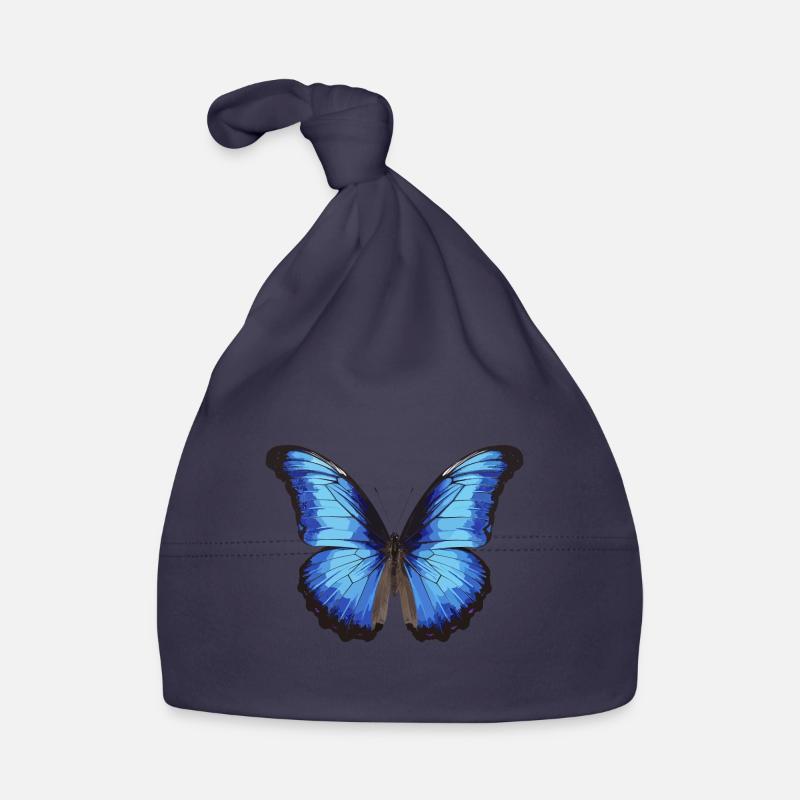 Blauer Morpho-Schmetterling Baby Bio-Mütze