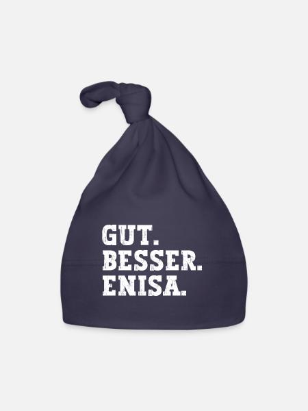 Gut Besser Enisa Lustiger Spruch Name Enisa - Baby Bio-Mütze - Navy - Vorne