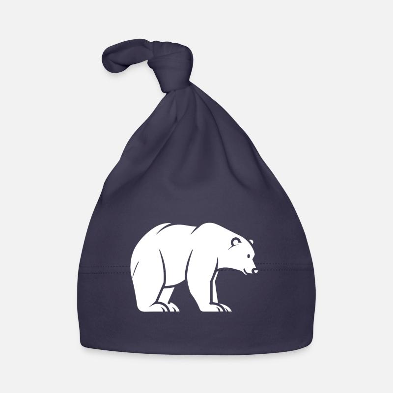 ours polaire - Bonnet bio Bébé - marine