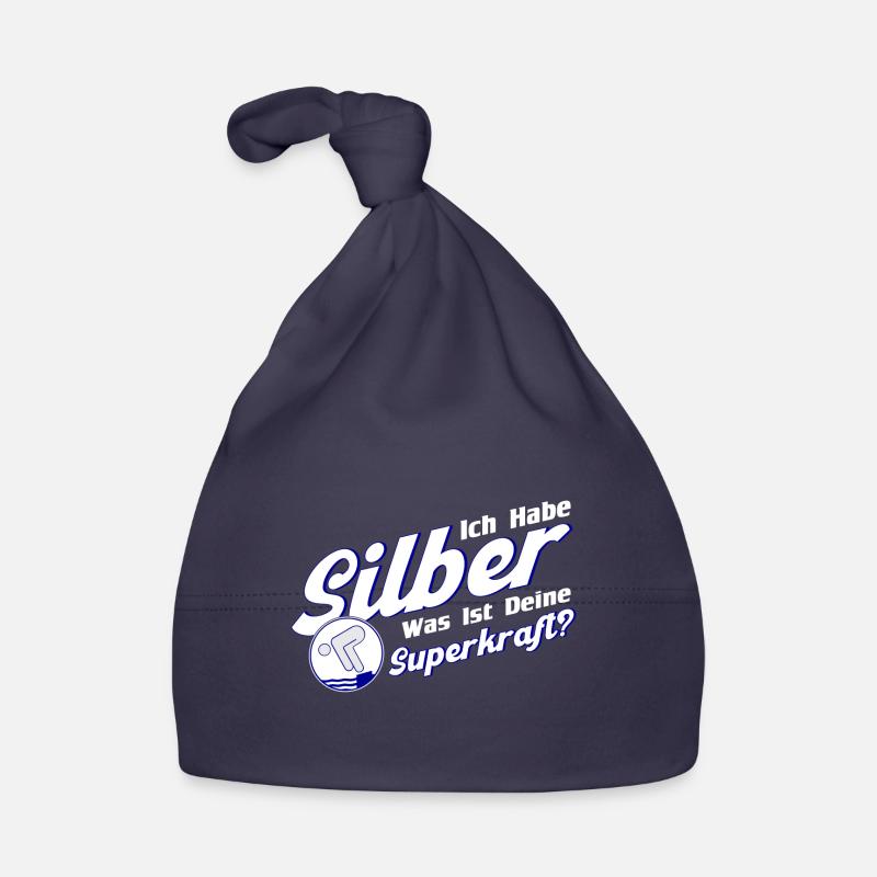 Schwimmer Schwimmprüfung Silber Geschenk Baby Bio-Mütze