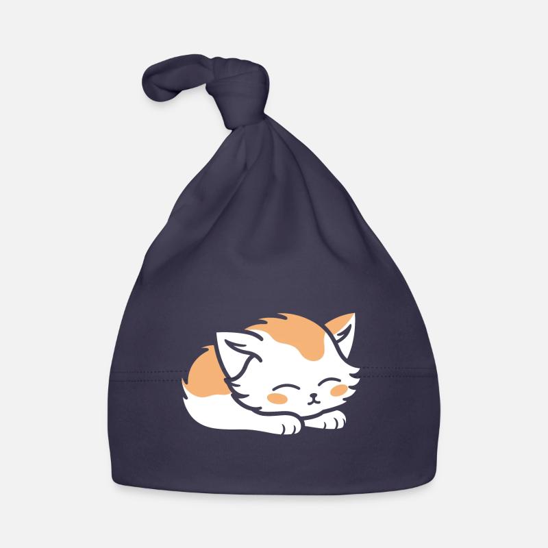 Baby Sleeping Cat Organic Baby Cap
