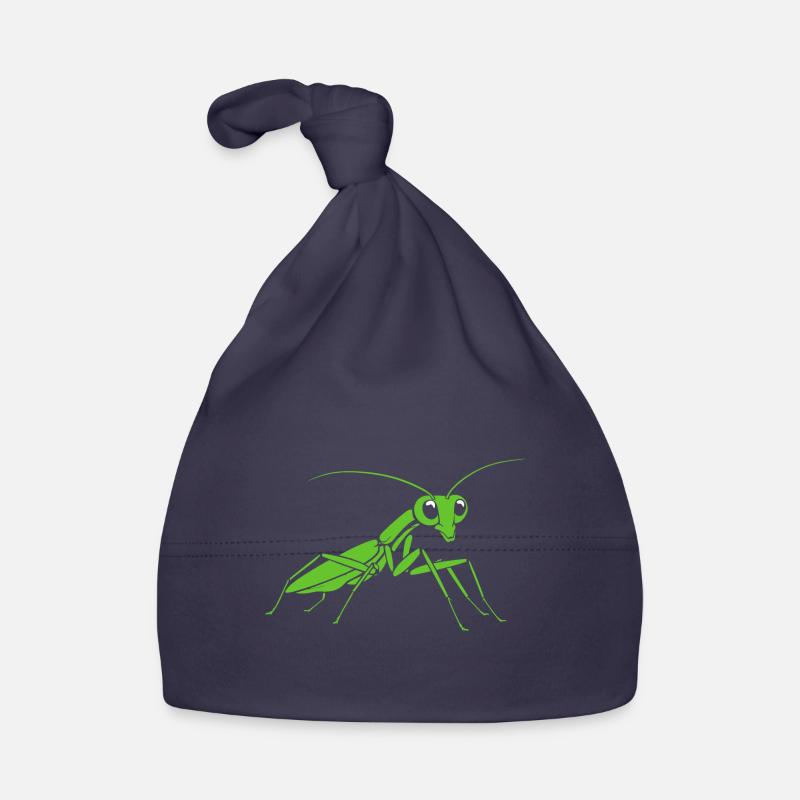Mante religieuse - Bonnet bio Bébé - marine