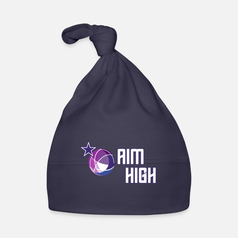 AIM HIGH - Devise avec la Terre et l’Étoile en Violet Bonnet bio Bébé