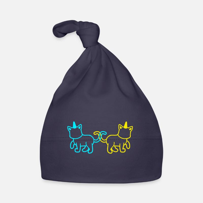 Unicorns Cats Retro Vintage 80's 90's Cat Organic Baby Cap