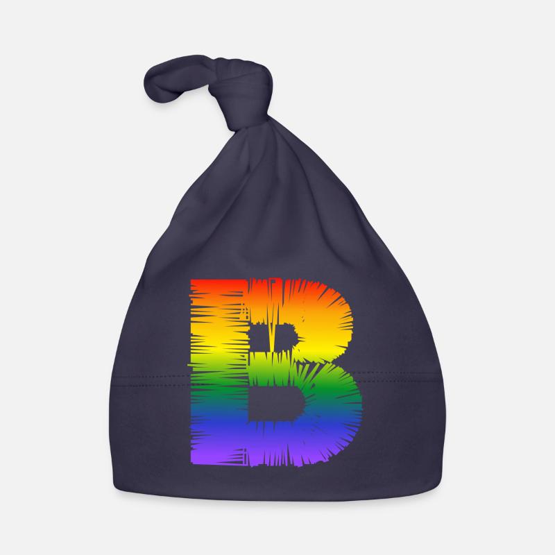 Rainbow B - Organic Baby Cap - navy