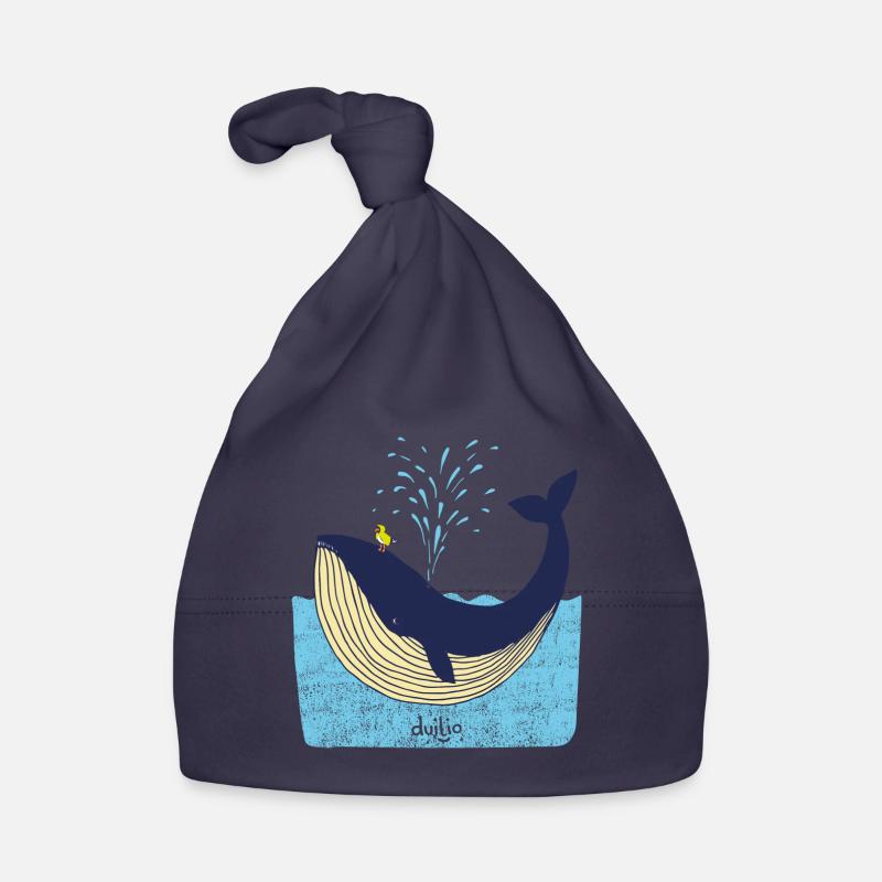 baleine duilio - Bonnet bio Bébé - marine