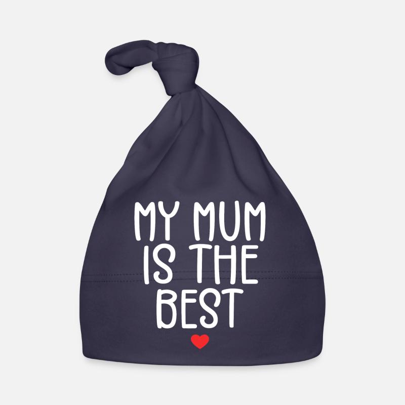 Ma Mère est La Meilleure | Cadeau Maman - Bonnet bio Bébé - marine