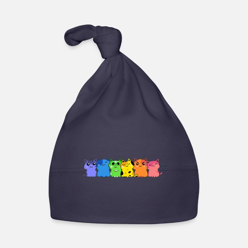 LGBT Katze Regenbogen schwul lesbisch Kätzchen - Baby Bio-Mütze - Navy