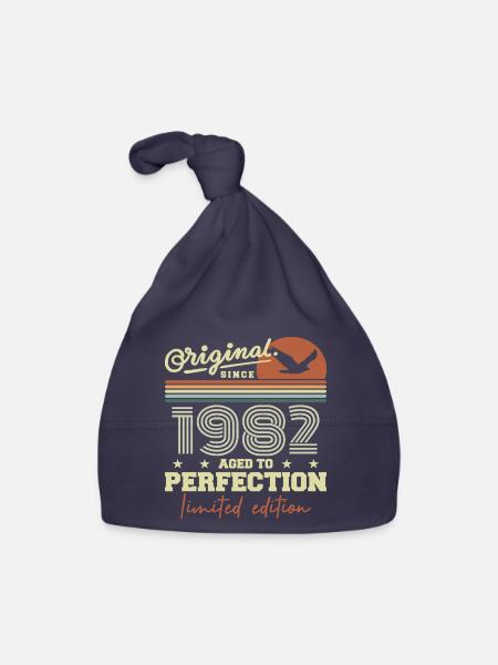 Original 1982 Birthday Gift 1945 Retro 1982 - Organic Baby Cap - navy - Front