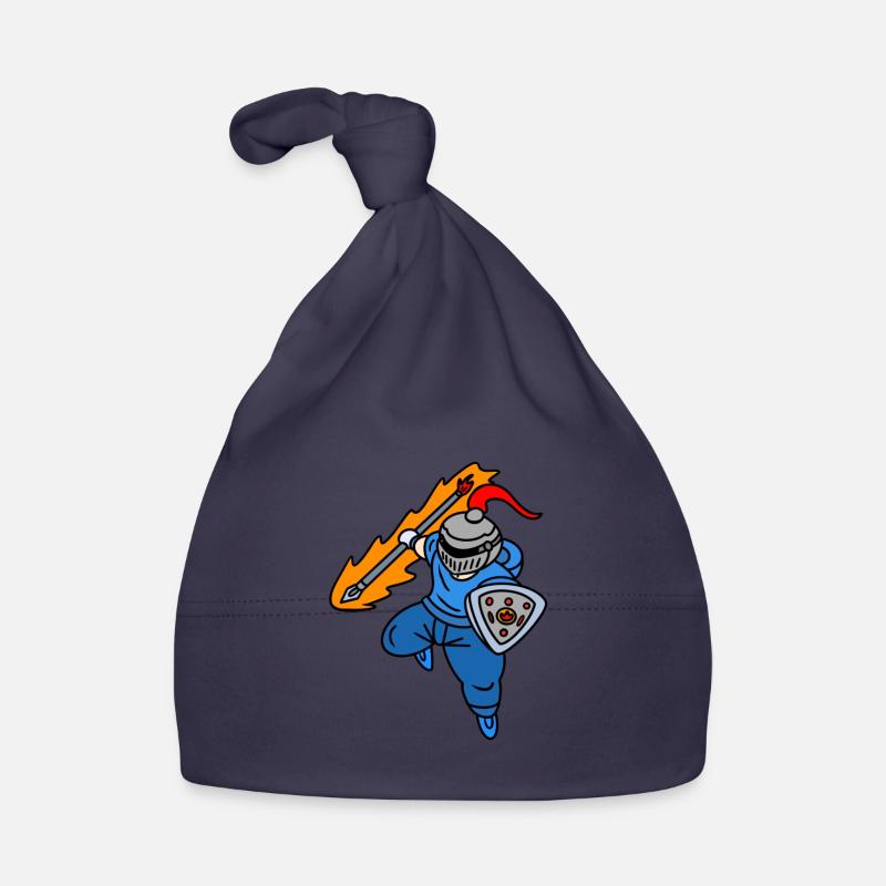 Cooler Ritter mit Kapuzenpullover - Baby Bio-Mütze - Navy