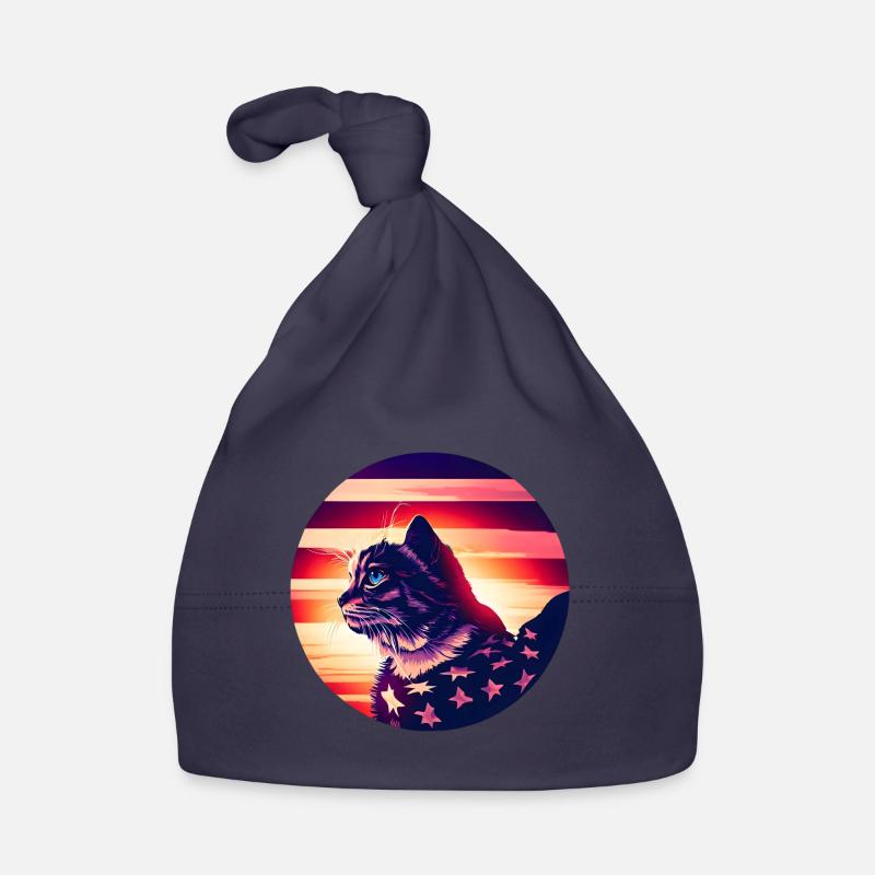 American Cat Sunset Organic Baby Cap