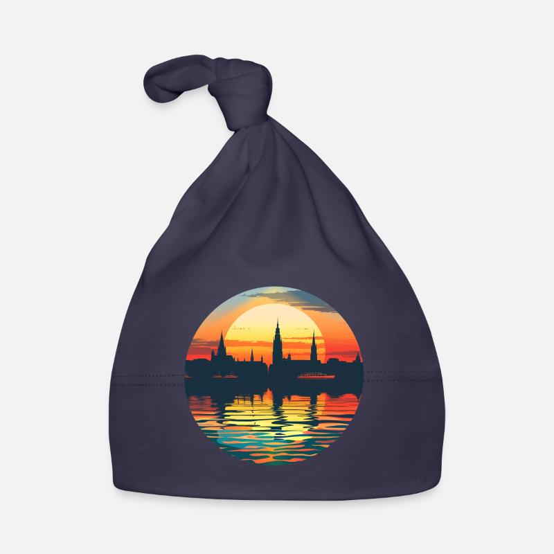 Göttingen Skyline - Baby Bio-Mütze - Navy