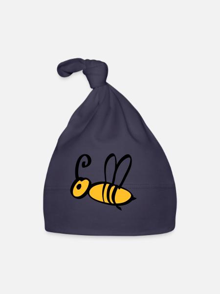 bee / honeybee 2c - Baby Bio-Mütze - Navy - Vorne