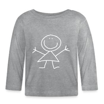 Des barres - T-shirt manches longues bio Bébé - gris chiné - Devant
