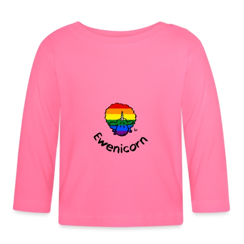 Rainbow Ewenicorn - det är ett enhörningsfår! (Text) - Ekologisk långärmad T-shirt baby