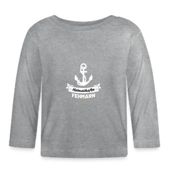 Heimathafen Fehmarn - Baby Bio-Langarmshirt - Grau meliert - Vorne