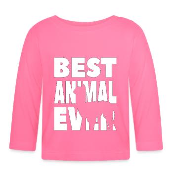 ALPAGA ALPAGA LAMA LAMA Meilleur animal de tous les temps - T-shirt manches longues bio Bébé - rose azalée - Devant