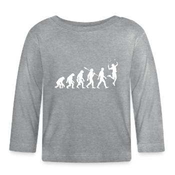 Evolution - Badminton - Sport - Organic Baby Long Sleeve T-Shirt - heather grey - Front