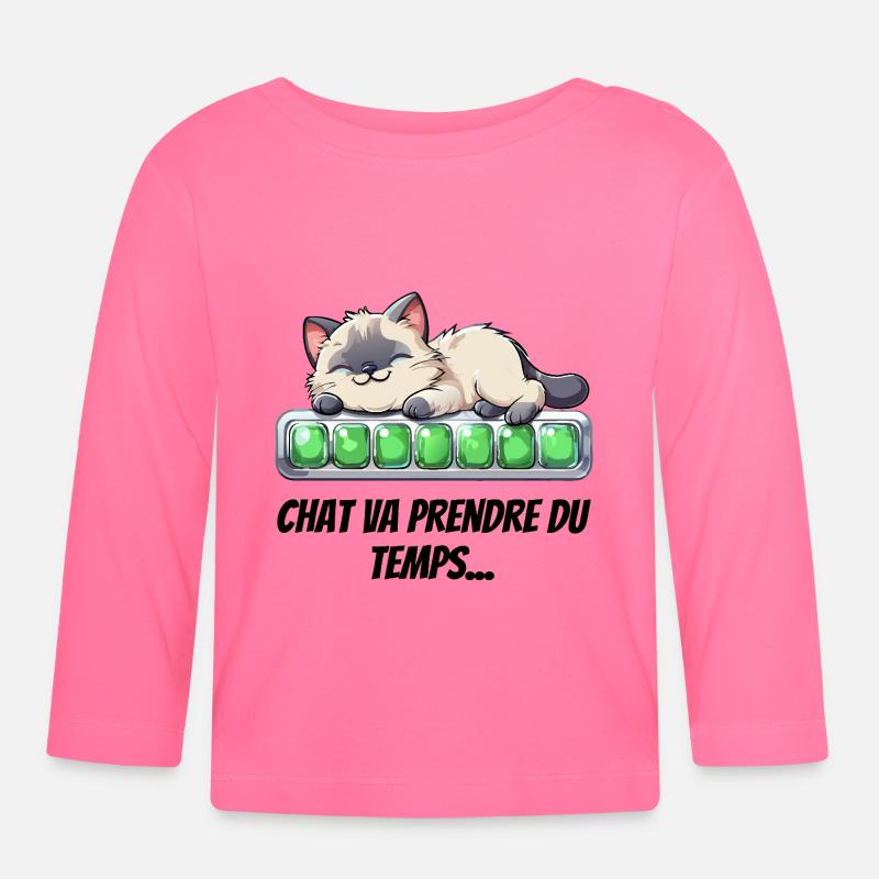 Katze wird Zeit brauchen - süßes Kätzchen - Baby Bio-Langarmshirt - Azalea