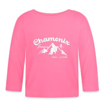 Chamonix English Alps - Organic Baby Long Sleeve T-Shirt - azalea - Front