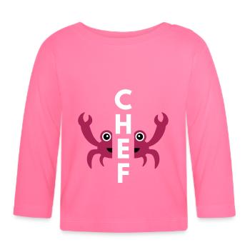 Chef (geteilte Krabbe) - Baby Bio-Langarmshirt - Azalea - Vorne