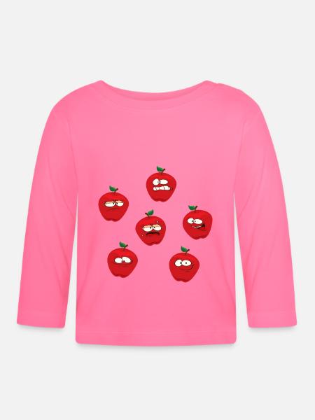 Äpfel - Baby Bio-Langarmshirt - Azalea