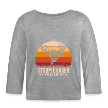 Rétro Tornado Twister Hurricane Lover - T-shirt manches longues bio Bébé - gris chiné - Devant