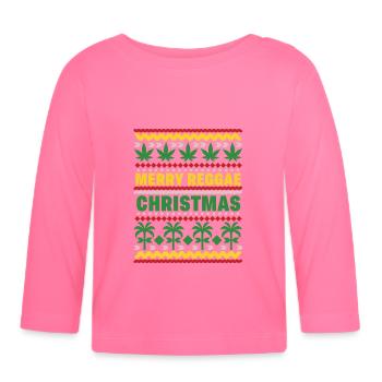 Ugly Reggae Christmas, Christmas, xmas, Advent - Organic Baby Long Sleeve T-Shirt - azalea - Front
