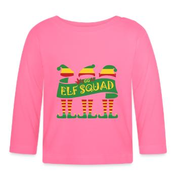Reggae elf squad, noël, drôle, noël, rasta - T-shirt manches longues bio Bébé - rose azalée - Devant