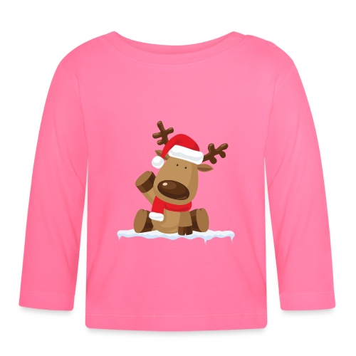 Reindeer on Ice - Baby Bio-Langarmshirt