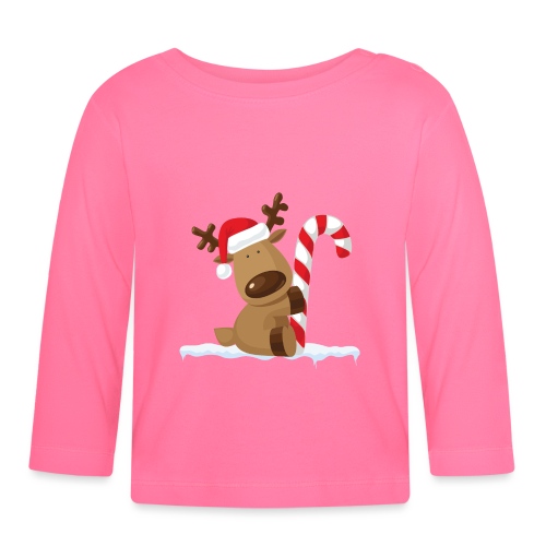 Reindeer on Ice - Baby Bio-Langarmshirt