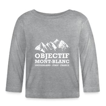 MONT BLANC - SUISSE ITALIE FRANCE - T-shirt manches longues bio Bébé - gris chiné - Devant