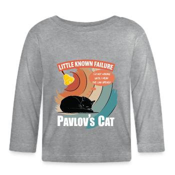 Le chat de Pavlov échec peu connu Psychologie drôle - T-shirt manches longues bio Bébé - gris chiné - Devant