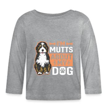 I Am Mutts About Dog Australian Shepherd - Organic Baby Long Sleeve T-Shirt - heather grey - Front