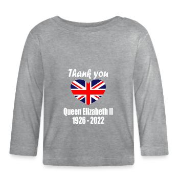 Merci Reine Elizabeth II - T-shirt manches longues bio Bébé - gris chiné - Devant
