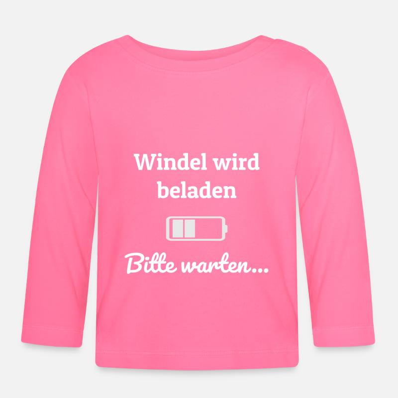 windel wird beladen weiß - Baby Bio-Langarmshirt - Azalea