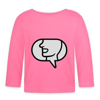 Communicate icon talk speech bubble - Organic Baby Long Sleeve T-Shirt - azalea - Front