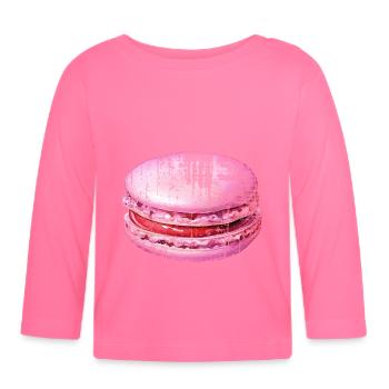 Pink Macaron - Organic Baby Long Sleeve T-Shirt - azalea - Front