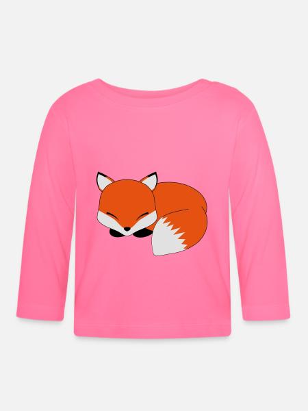 Schlafender Fuchs - Baby Bio-Langarmshirt - Azalea