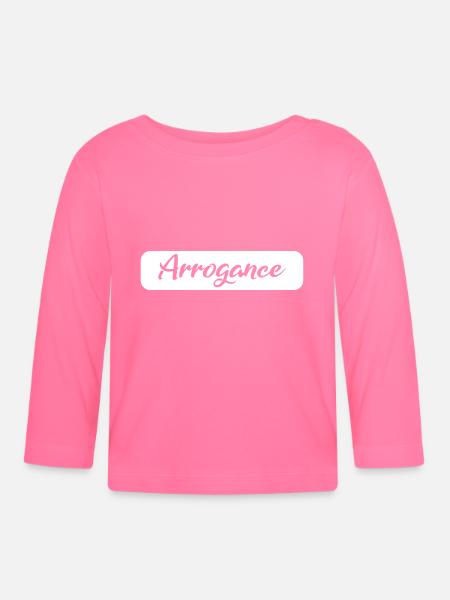 Arrogance Geschenk white - Baby Bio-Langarmshirt - Azalea