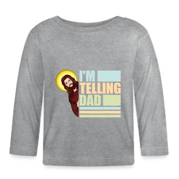 Ich sag Papa Lustiges Jesus Meme Gott Religiös - Baby Bio-Langarmshirt - Grau meliert - Vorne