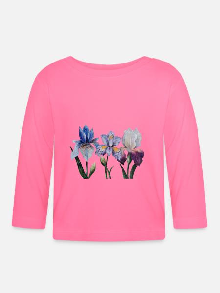 Iris Blumen - Baby Bio-Langarmshirt - Azalea