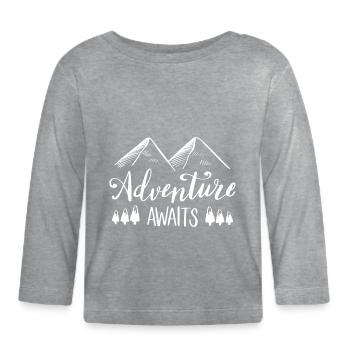 Adventure Awaits - T-shirt manches longues bio Bébé - gris chiné - Devant