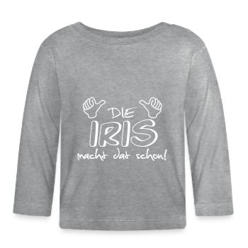 Iris - Baby Bio-Langarmshirt - Grau meliert - Vorne