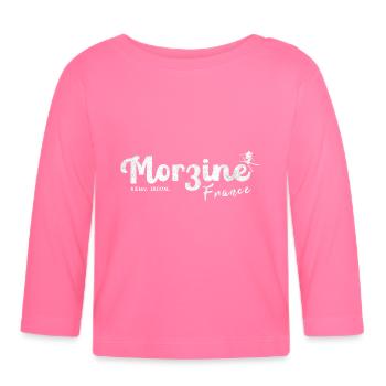 Morzine France mountain - Organic Baby Long Sleeve T-Shirt - azalea - Front