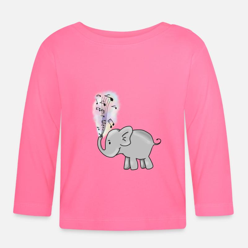 Elefant - Baby Bio-Langarmshirt - Azalea