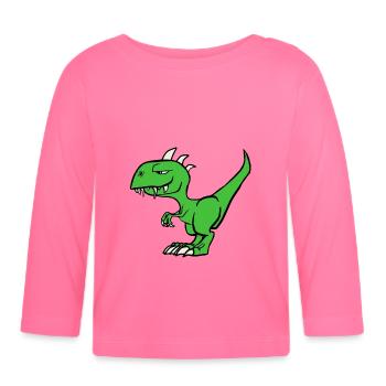 Dinosaures - T-shirt manches longues bio Bébé - rose azalée - Devant